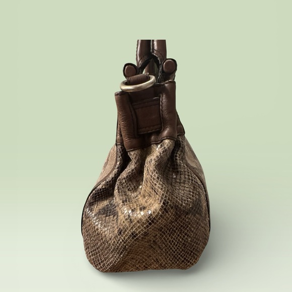 Fossil Maddox Bar Satchel 2011 Snake Embossed Leather - Picture 6 of 10